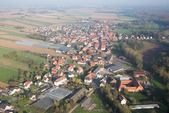 Niederrœdern in the state Bas-Rhin, France out of the air