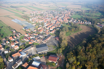 Niederrœdern in the state Bas-Rhin, France viewn from the air