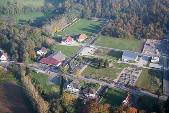 Niederrœdern in the state Bas-Rhin, France from the drone perspective