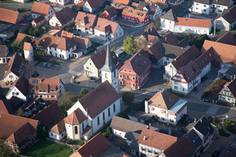 Oblique view of Niederrœdern in the state Bas-Rhin, France