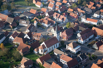Niederrœdern in the state Bas-Rhin, France from above