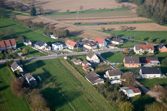 Oblique view of Schaffhouse-près-Seltz in the state Bas-Rhin, France