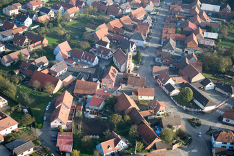 Schaffhouse-près-Seltz in the state Bas-Rhin, France seen from above