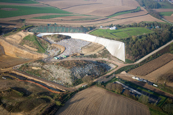 Bird's eye view of Schaffhouse-près-Seltz in the state Bas-Rhin, France