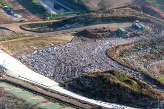 Aerial view of Site of heaped landfill in Schaffhouse-pres-Seltz in Grand Est, France