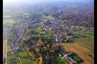 Course of the border river Lauter along the German-French border in Scheibenhardt in the state Rhineland-Palatinate, Germany