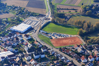 SV Hagenbach football match on the hard court at REWE in Hagenbach in the state Rhineland-Palatinate, Germany