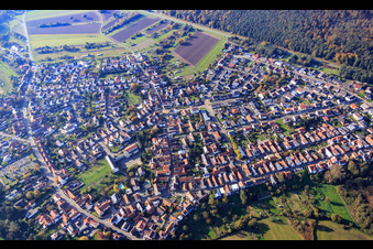 Village view from the east in Berg in the state Rhineland-Palatinate, Germany
