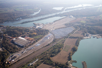 Aerial view of Lauterbourg in the state Bas-Rhin, France