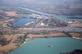 Lauterbourg in the state Bas-Rhin, France from above
