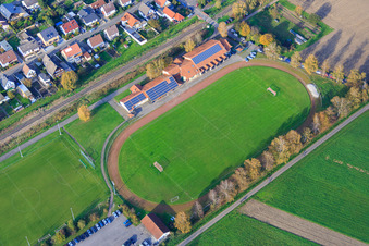 Sports fields of Sportfreunde Steinfeld and Wiesentalhalle in Steinfeld in the state Rhineland-Palatinate, Germany