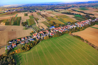Street village from the southwest in Vollmersweiler in the state Rhineland-Palatinate, Germany out of the air