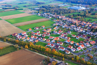 Aerial view of In the lower field in the district Schaidt in Wörth am Rhein in the state Rhineland-Palatinate, Germany