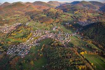 Aerial view of District Gossersweiler in Gossersweiler-Stein in the state Rhineland-Palatinate, Germany