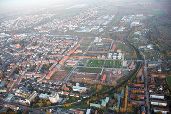 Aerial photograpy of Landau in der Pfalz in the state Rhineland-Palatinate, Germany