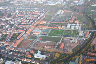 Landau in der Pfalz in the state Rhineland-Palatinate, Germany from above