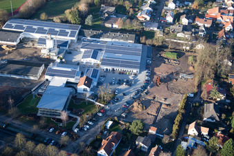 Bird's eye view of Herxheim bei Landau in the state Rhineland-Palatinate, Germany