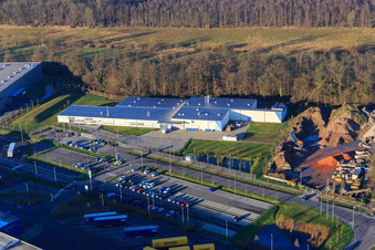 Drone image of Horst Industrial Estate, Alfa Aesar GmbH in the district Minderslachen in Kandel in the state Rhineland-Palatinate, Germany