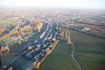 Aerial view of Camping in the Klingbachtal in the district Klingen in Heuchelheim-Klingen in the state Rhineland-Palatinate, Germany