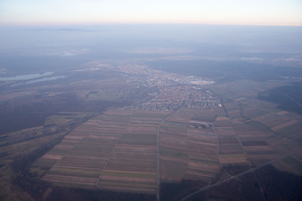 Aerial view of District Graben in Graben-Neudorf in the state Baden-Wuerttemberg, Germany