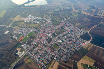 Aerial photograpy of District Liedolsheim in Dettenheim in the state Baden-Wuerttemberg, Germany
