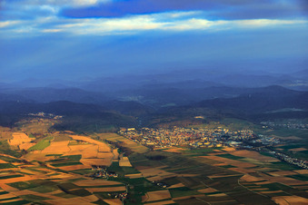 City view in winter from the east in Bad Bergzabern in the state Rhineland-Palatinate, Germany