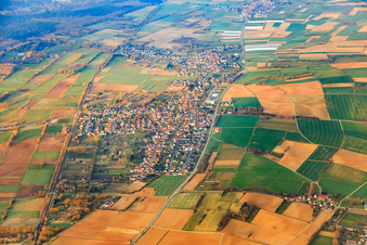 Village overview in winter from the east in Steinfeld in the state Rhineland-Palatinate, Germany