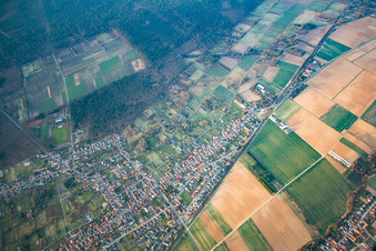 Aerial photograpy of District Schaidt in Wörth am Rhein in the state Rhineland-Palatinate, Germany