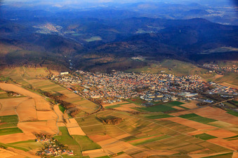 City view in winter from the southeast in Bad Bergzabern in the state Rhineland-Palatinate, Germany