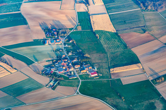 District Deutschhof in Kapellen-Drusweiler in the state Rhineland-Palatinate, Germany from above