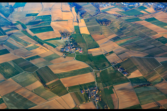 Aerial view of In winter in the district Deutschhof in Kapellen-Drusweiler in the state Rhineland-Palatinate, Germany