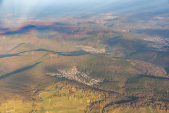 Forest and mountain scenery des suedlichen Pfaelzerwald in Doerrenbach in the state Rhineland-Palatinate