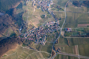 Aerial view of District Gleishorbach in Gleiszellen-Gleishorbach in the state Rhineland-Palatinate, Germany