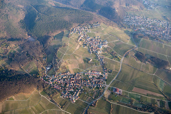 Aerial view of District Gleiszellen in Gleiszellen-Gleishorbach in the state Rhineland-Palatinate, Germany