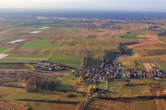 Village overview in winter from the north in Hergersweiler in the state Rhineland-Palatinate, Germany