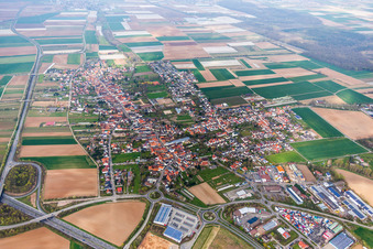 Town View of the streets and houses of the residential areas in Schwegenheim in the state Rhineland-Palatinate, Germany
