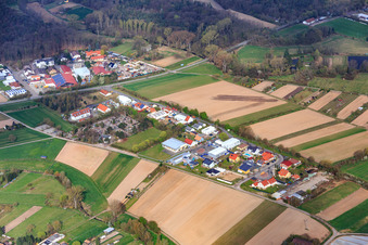 Commercial area AM Pfaffensee with Kirchner Garden and Landscape Construction GmbH and GS Electrical Engineering GmbH in Harthausen in the state Rhineland-Palatinate, Germany