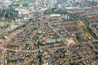 Aerial view of In Erlich in Speyer in the state Rhineland-Palatinate, Germany