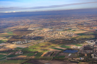 View from the southeast in Limburgerhof in the state Rhineland-Palatinate, Germany