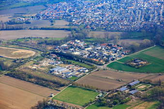 Industrial estate In d. Kehl and Im Ried in Altrip in the state Rhineland-Palatinate, Germany
