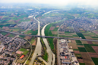 Motorway bridge for the A6 over the Neckar in Ilvesheim in the state Baden-Wuerttemberg, Germany