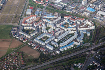 District Ida-Dehmel-Ring in the city in the district Kaefertal in Mannheim in the state Baden-Wurttemberg, Germany
