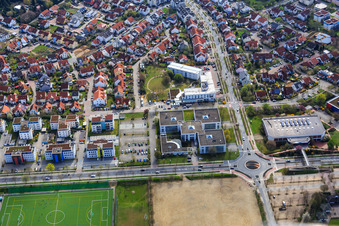 Oblique view of Office Center Bensheim on Berliner Ring in Bensheim in the state Hesse, Germany