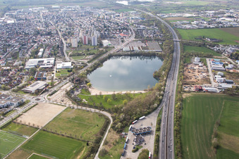 Aerial photograpy of Construction of the bypass road in in Bensheim in the state Hesse