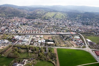 Aerial photograpy of District Auerbach in Bensheim in the state Hesse, Germany