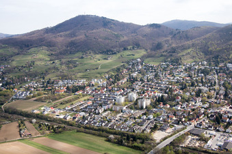 District Auerbach in Bensheim in the state Hesse, Germany seen from above