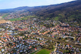 Railway line in Zwingenberg in the state Hesse, Germany
