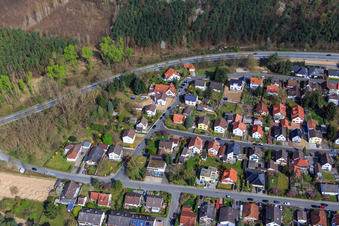 Aerial photograpy of Schlesierstraße, Rheinstr in the district Sandwiese in Alsbach-Hähnlein in the state Hesse, Germany