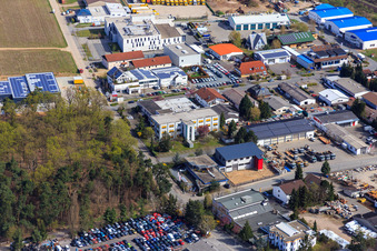 Aerial photograpy of Sandwiesen industrial area with Laetus in the district Sandwiese in Alsbach-Hähnlein in the state Hesse, Germany