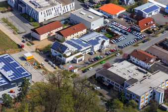 Aerial photograpy of Autohaus Alsbach Bayram GmbH - Alsbach-Hähnlein in the district Sandwiese in Alsbach-Hähnlein in the state Hesse, Germany
